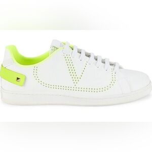 Valentino Garavani Two Tone Perforated Logo Sneakers